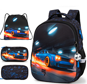 Шкільний ортопедичний рюкзак 3 в 1 для хлопчика School Standard 38х30х18 см з Машиною для першокласника (Full 170-73)